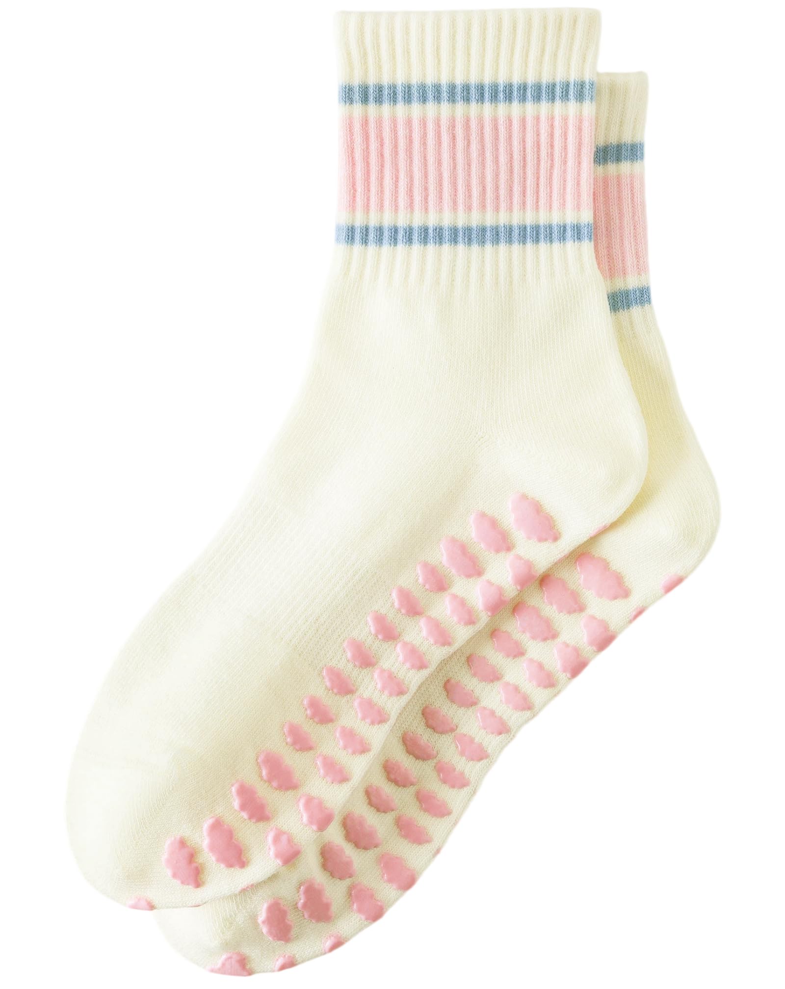 Yawlsow Pilates Stoppersocken für Damen Rutschfeste Yoga Grip Socken | mit Noppen niedlich und bequem für Reformer Ballett Barre Tanz Trampolin Krankenhaus Fitness Zuhause Atmungsaktiv