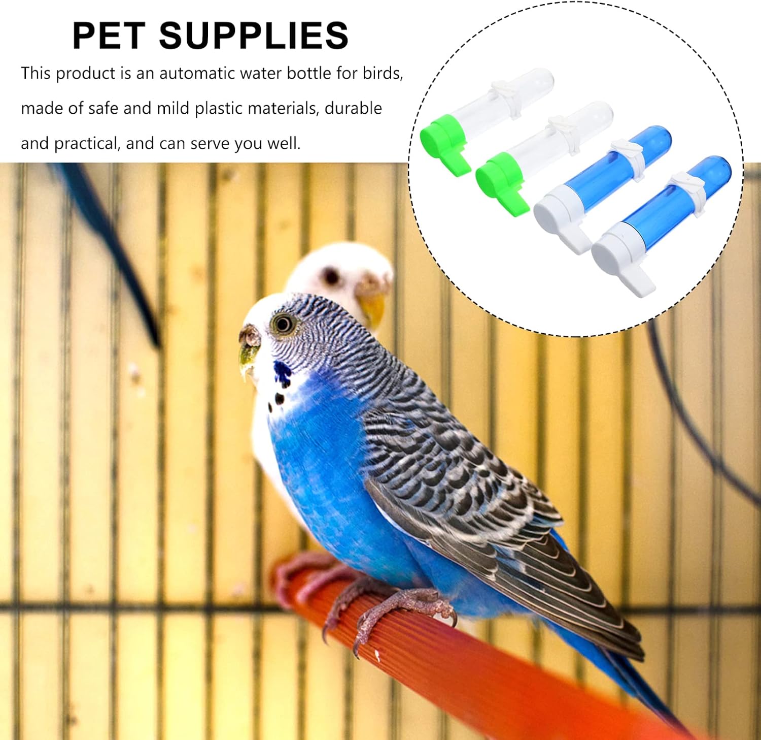 Mipcase 8 pcs Adapter Accessory Fountain Tool Plastic Budgie for Finches Drinking Parrot Cage Drinker Feeder Birds Pet Feeding Parakeets Water Automatic Canaries Bottle Dispenser image 2