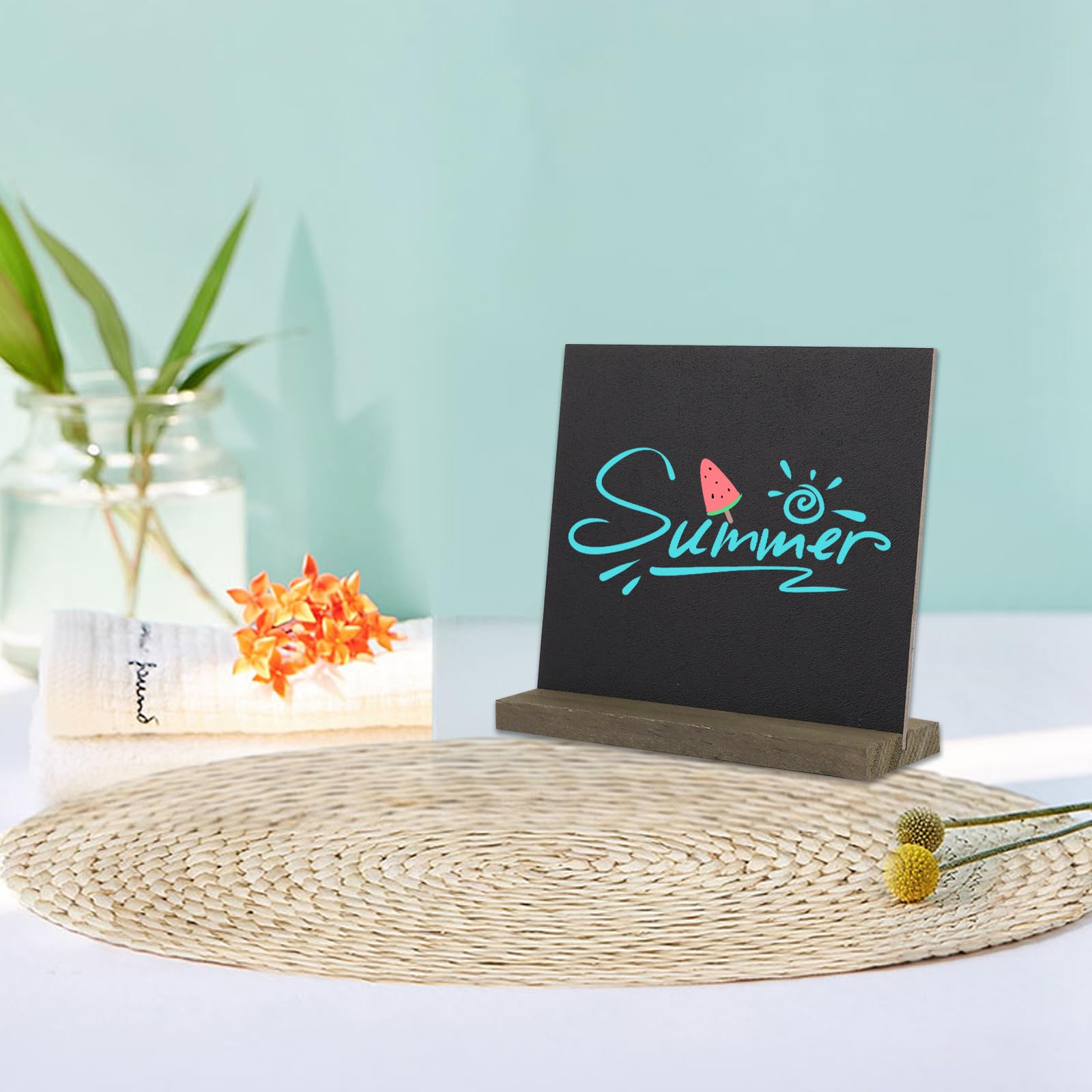 Petits Tableaux Noirs En Bois Mini Tableau Ardoise Double Face Tableaux Noirs à Suspendre Enseigne De Tableau Ecrire Avec Craie Corde Pour Message Mariage Anniversaire Bar Restaurant Café Murale Décor