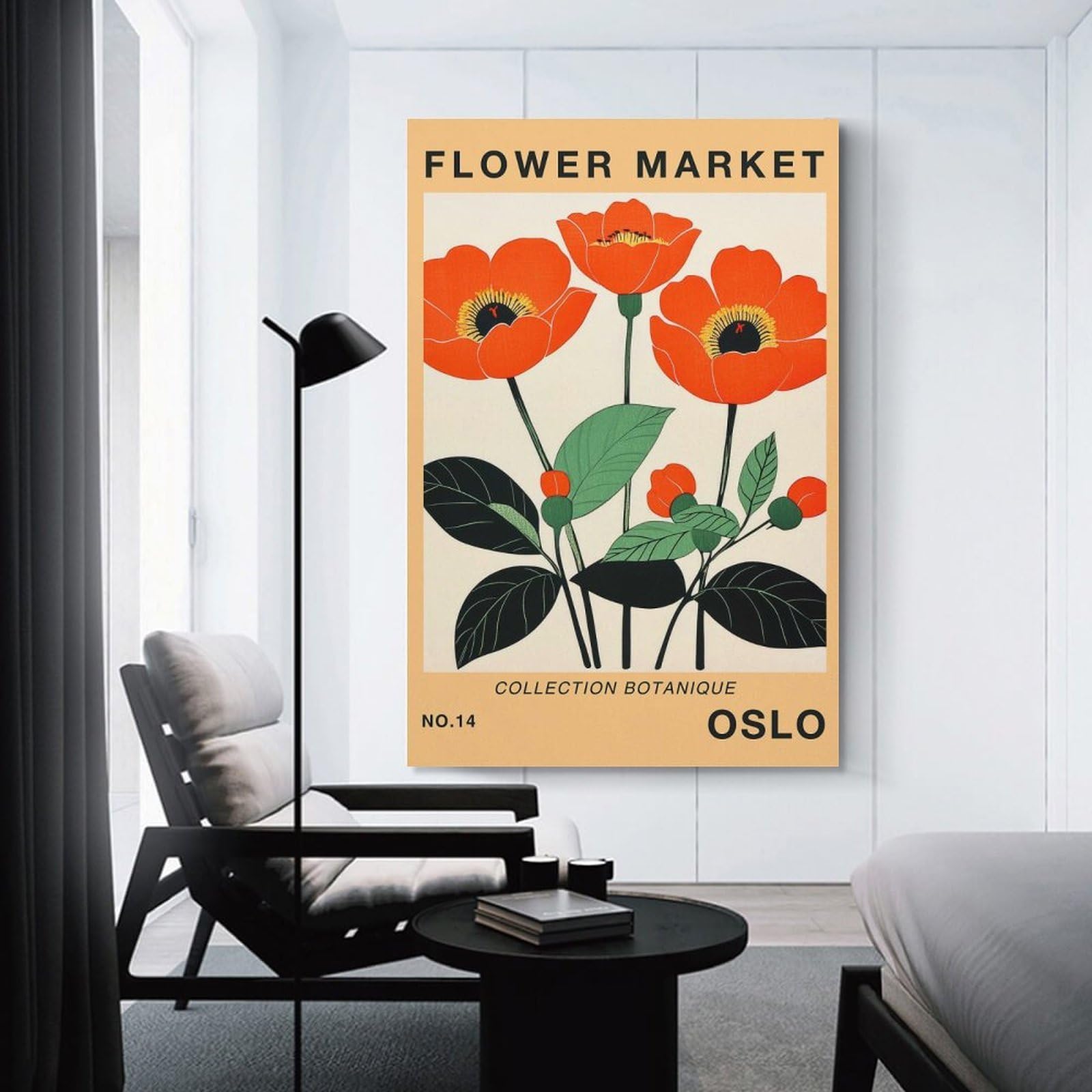 Junmoney Oslo Flower Market Poster Home Decor Wall Art 24x36inch(60x90cm), for Lounge, Bedroom Or Personal Spaces, Gift Idea for Housewarming And Birthdays