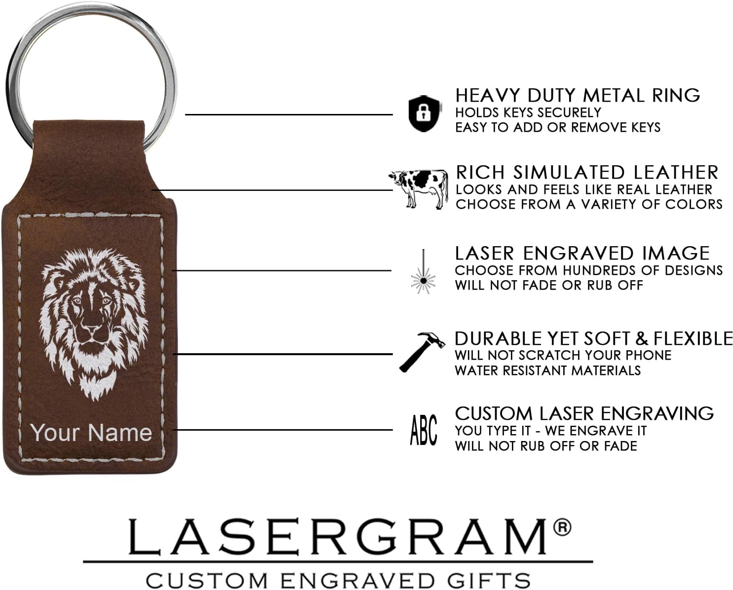 LaserGram Rectangle Keychain, Cyclist 1, Personalized Engraving Included