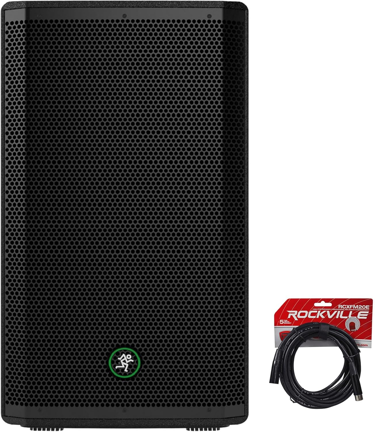 Audiosavings Bundle: (1) Mackie Thrash212 12 1300W Powered Active DJ PA Speaker Thrash 212 Bundle with (1) Rockville RCXFM20E-B 20 Foot Female to Male XLR Mic Cable Black 100% Copper (2 Item)