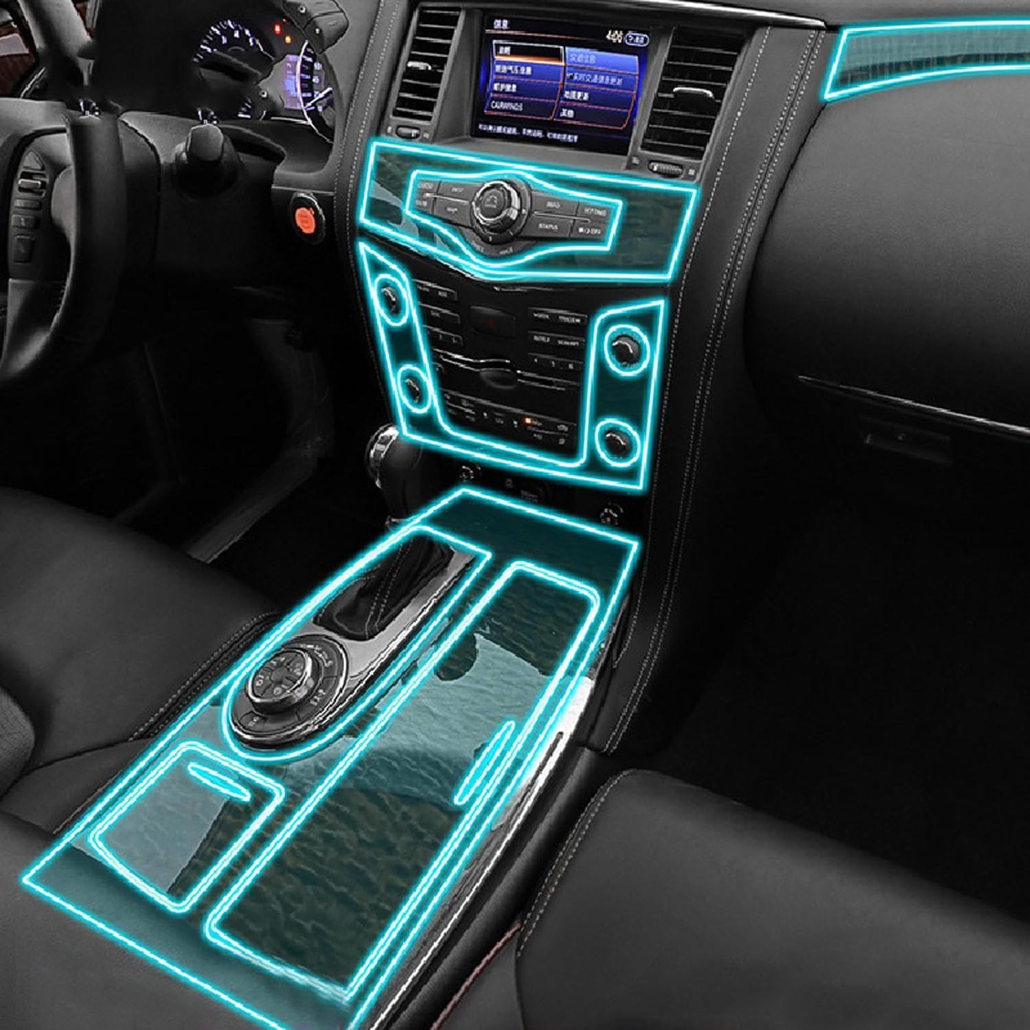 Film TPU Nissan Patrol 2012-2023 protection de console centrale