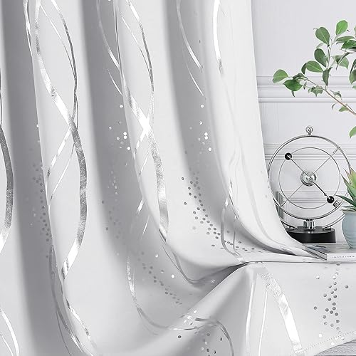 Miniatura 2 de BUHUA Juego de 2 paneles de cortinas opacas de 63 pulgadas de largo, cortinas de eficiencia energética y reducción de ruido para dormitorio con