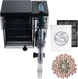 Aquarium Filter, 6W 150GPH HOB Fish Tank Filter, 4-Stage Bio-Filtration for 10-40 Gallon Tanks, Quiet Power Waterfall Filter with Adjustable Flow, Includes Filter Cotton & Bio Media