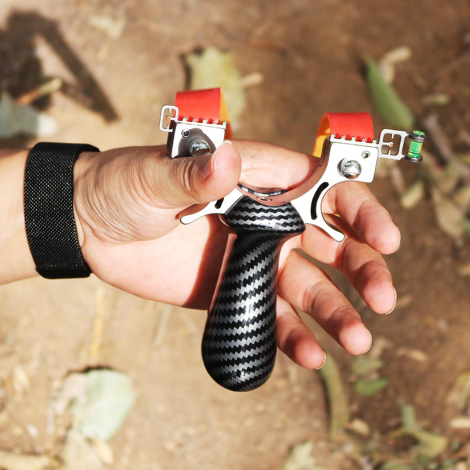 Zwille Profi Steinschleuder für Erwachsene Schleuderset mit Tasche Zielglocke Zubehör für Outdoor Sport Katapult Slingshot