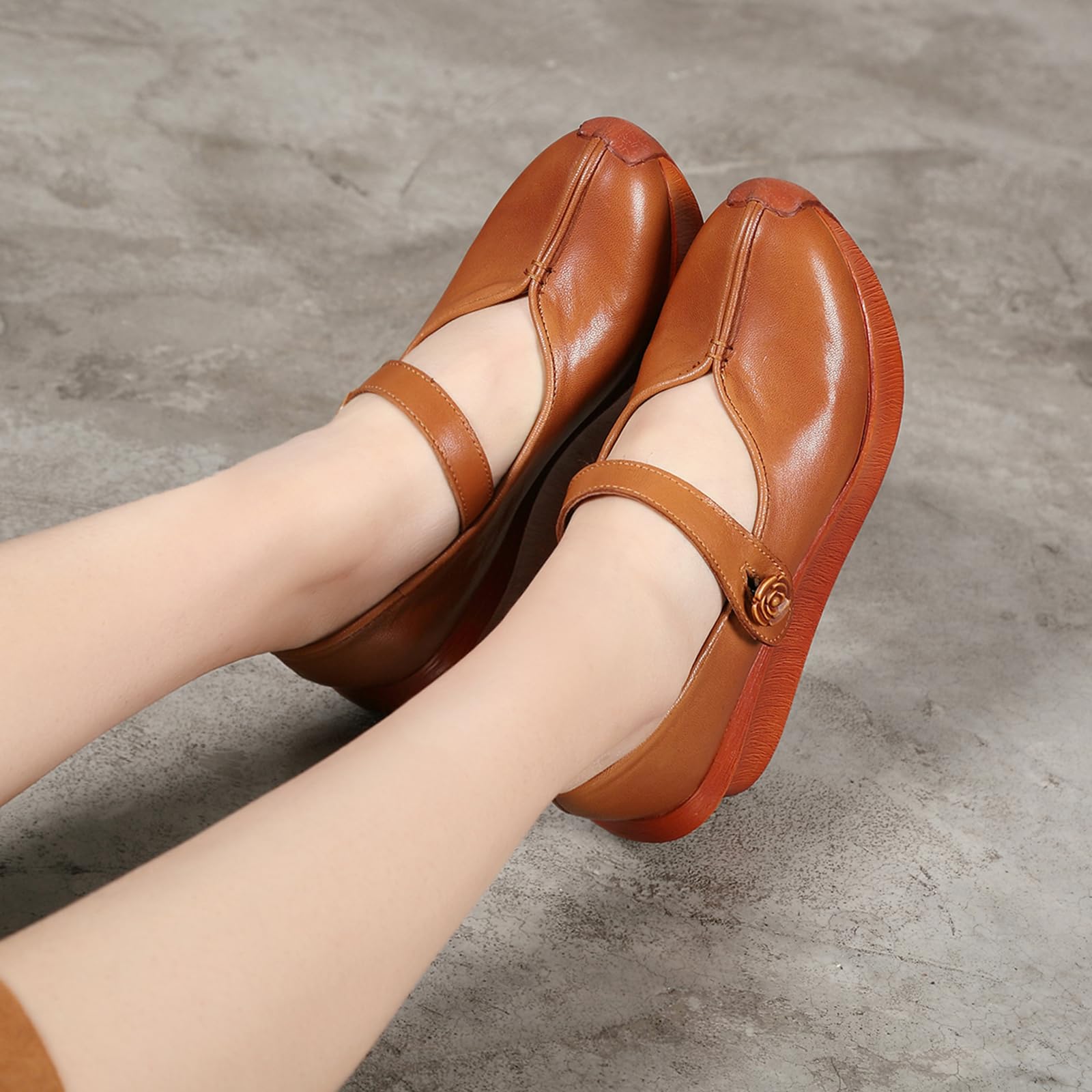 Zapatos Mary Jane Cuero Mujer Casual cuña | viajes de vacaciones, paseos campestres, ocasiones de compras, conjuntos diarios, forma de punta clásica
