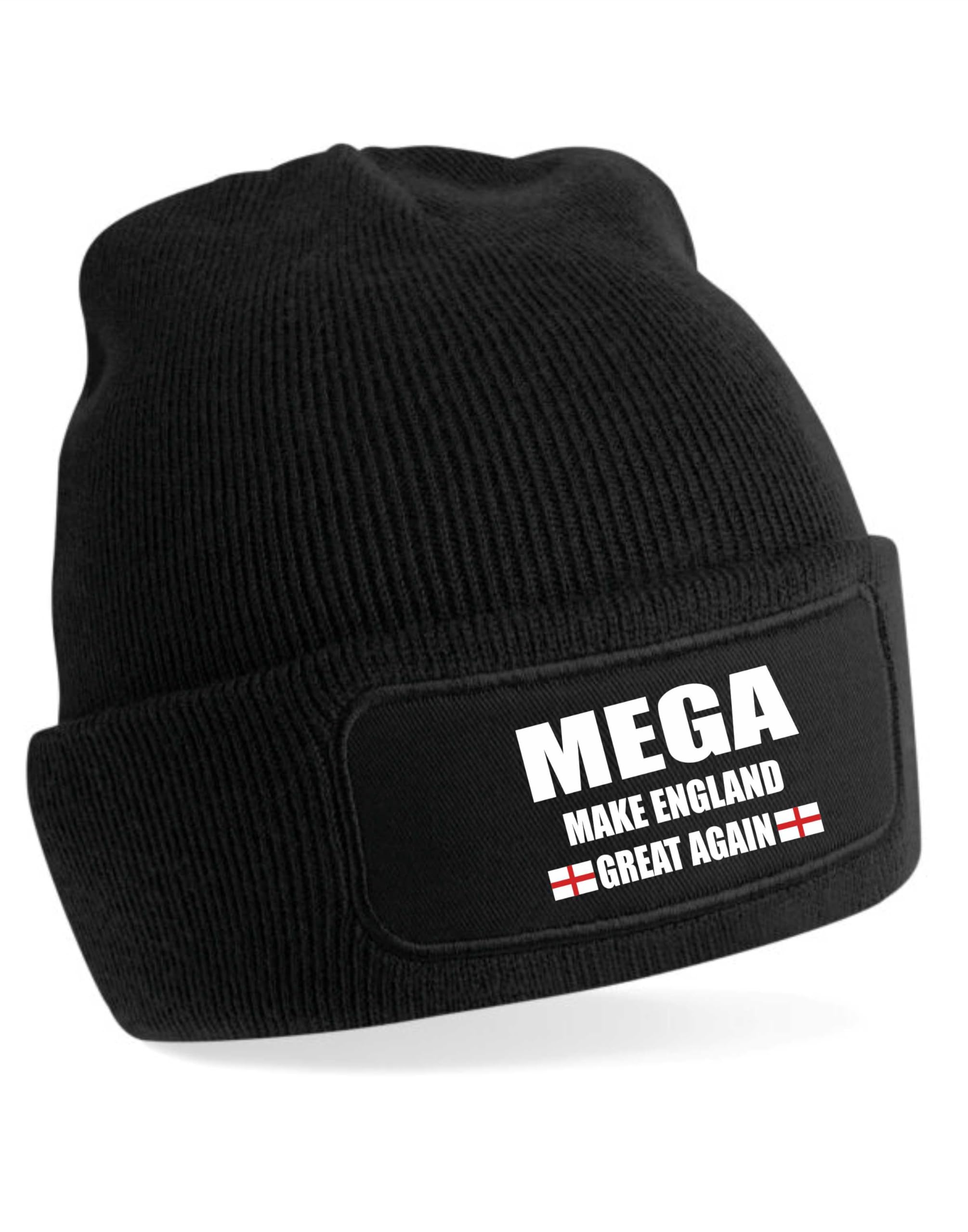 Print4U Beanie Hat Mega Make England Great Flag St George Cross English Pride Black
