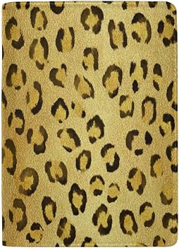 ALAZA Passport Holder for Travel Essentials, Leopard Cheetah Gloden Animal Skin Print Passport Wallet Cover Case for Men & Women