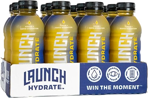 Paquete de 12 bebidas deportivas, sabor tropical, azúcar de caña real, 3 electrolitos, Cognizin para concentrarse, jugo natural, sin tintes