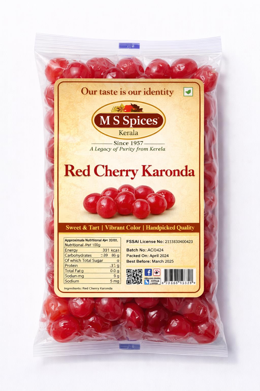 MSGTCO Premium Kerala Red Cherry Karonda, Fresh Decorative Fruit for Cakes, Ice Creams and Shakes, 200g-image-21