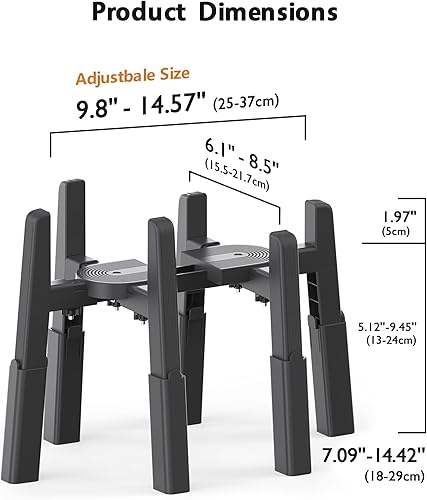 Miniatura 3 de CZPET Soporte dispensador de agua para perros, soporte para comederos automáticos de mascotas, soporte elevado ajustable de ancho y altura para
