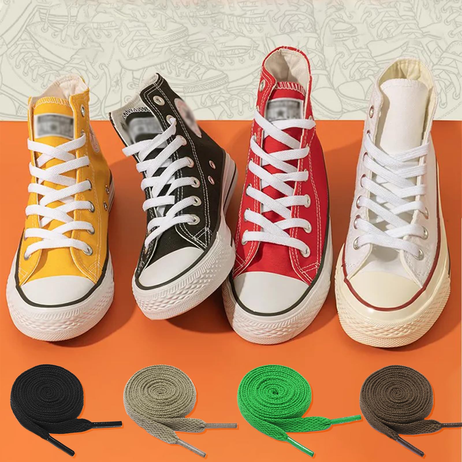 Lacets Chaussures Sport Plats 8 mm Large Course Planche Unisexe