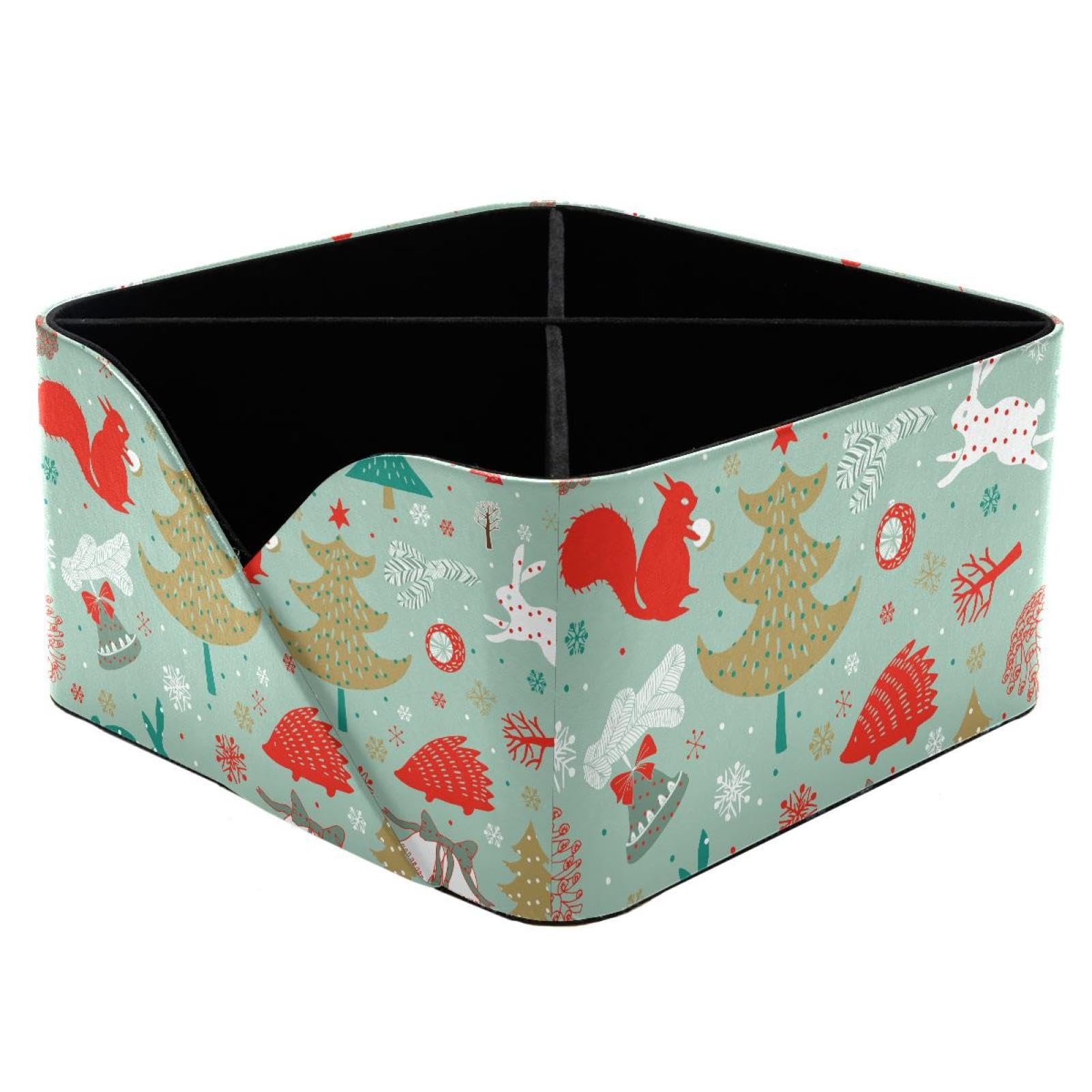KengjuTesu Winter Forest Fox Desktop Organizer Pen Holder, Rectangular Pencil Cup for Office, Study and Makeup Stations