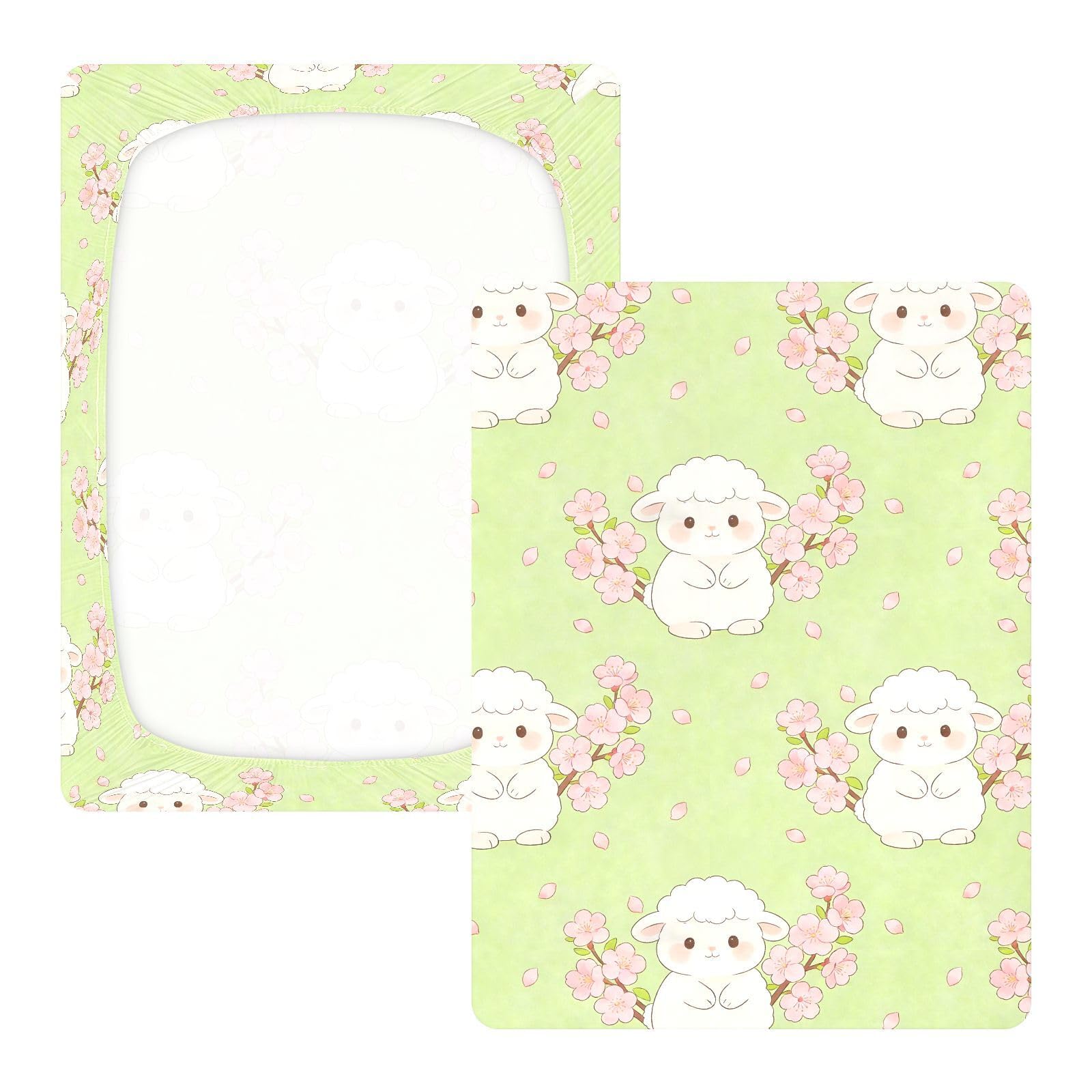 Lamb & Blossoms prześcieradła do łóżeczka dziecięcego dla chłopców dziewcząt bawełniane prześcieradło wygodny oddychający materac dekoracja przedszkola 1 opakowanie