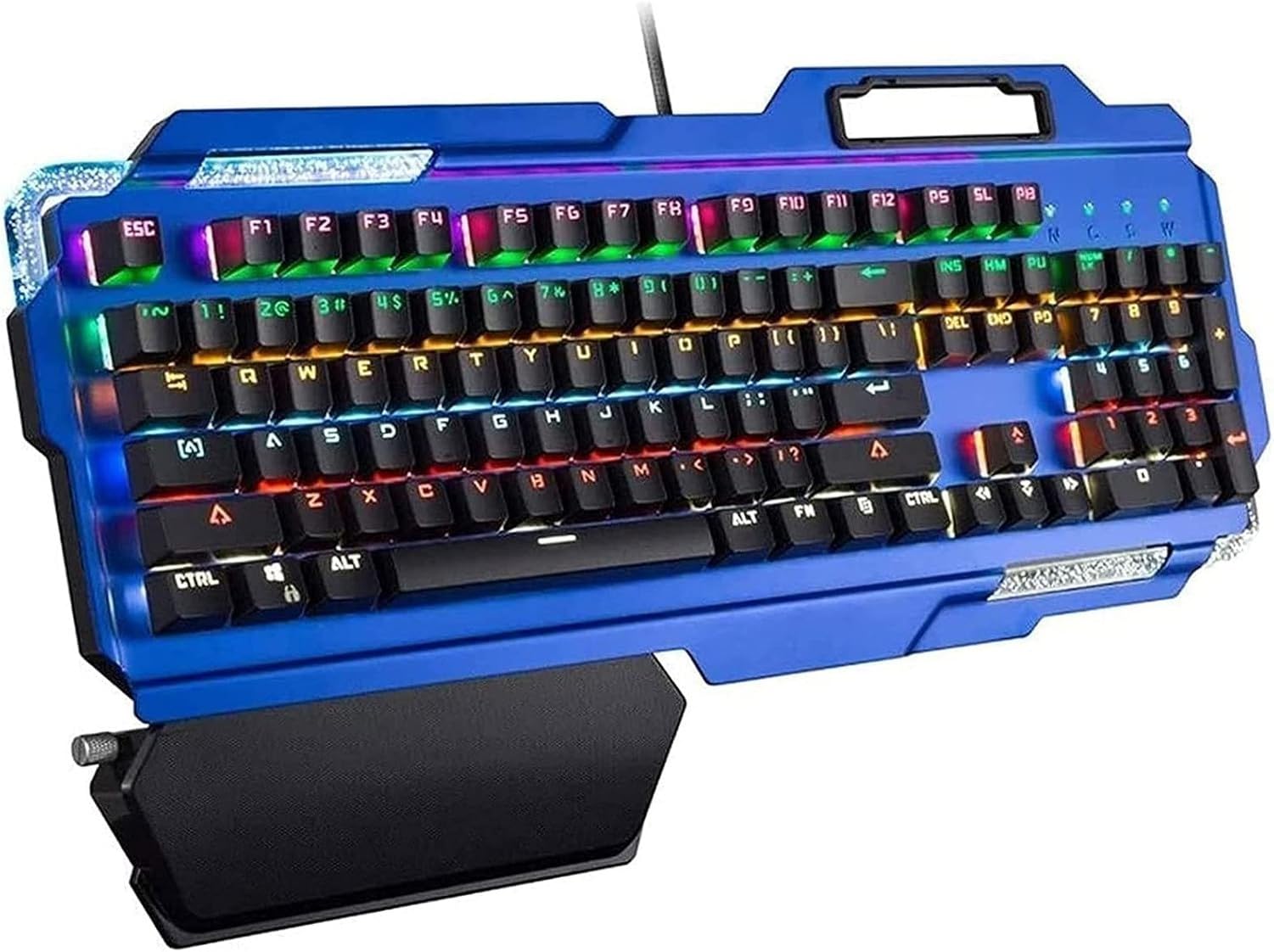 Przewodowa mechaniczna klawiatura do gier, 104 klawisze, podświetlenie USB, do biura i pracy na komputerze