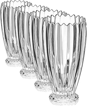 Mikasa Estate Crystal Vase, 11 Inch Footed Bowl (Pack of 4)
