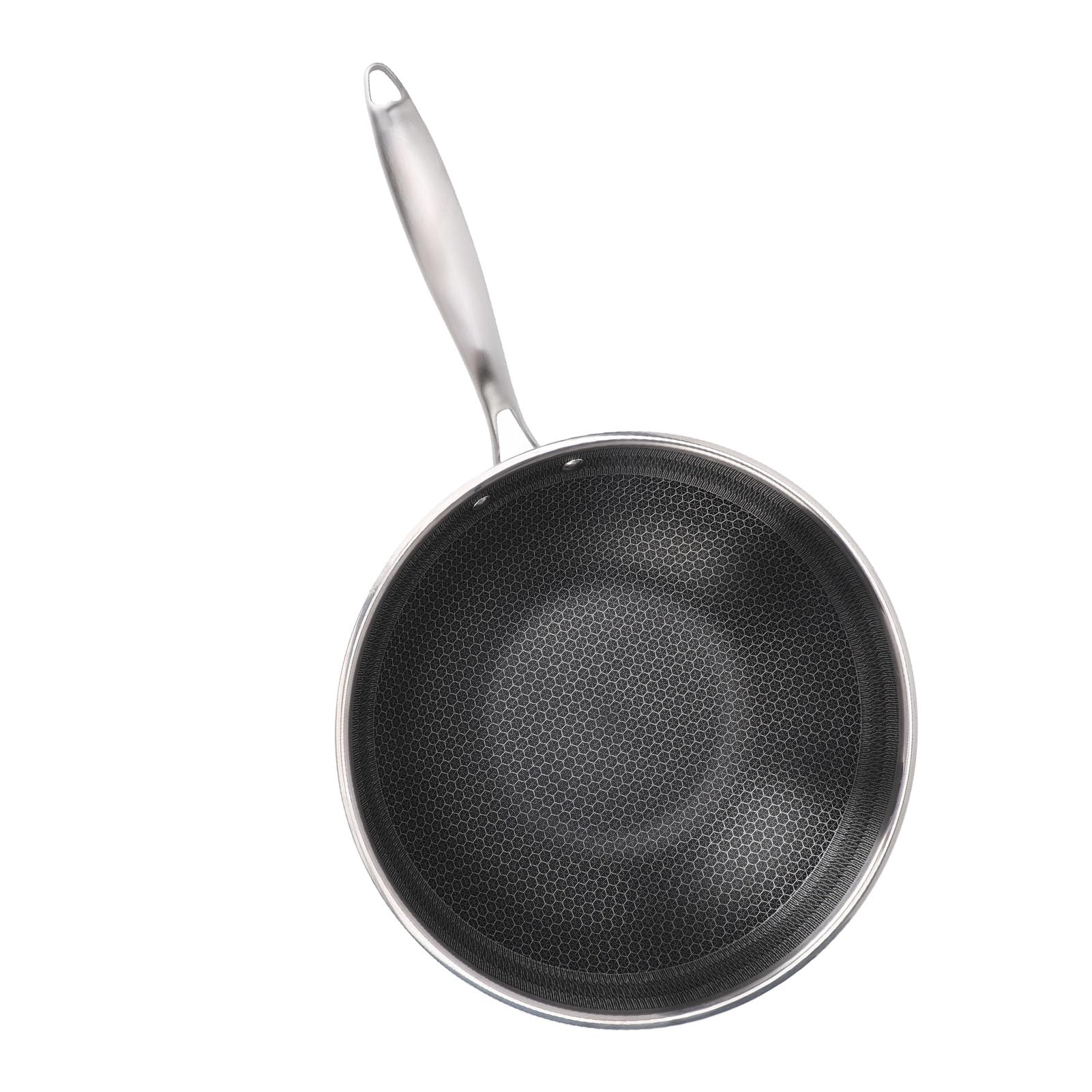 Patelnia ze Stali Nierdzewnej Ergonomiczna Patelnia 316SUS Nonstick Odporna na Ciepło Patelnia o Strukturze Plastra Miodu Nonstick do Kuchenki Gazowej (316 SUS)