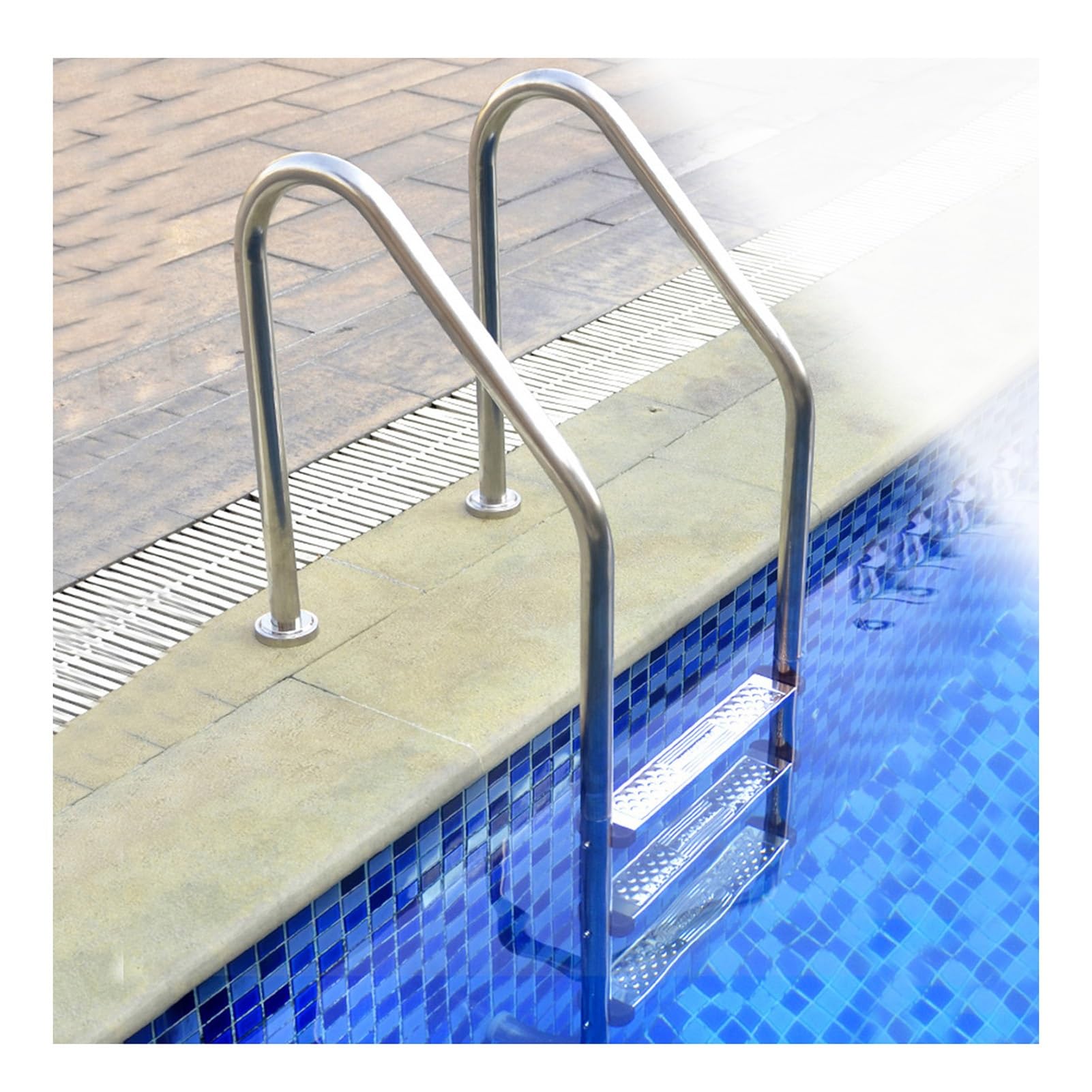 TYYCKJ Swimming Pool Escalators, Stainless Steel Non-slip Escalators with Handrails, Suitable for Above-ground Swimming Pools and Water Parks(3 steps)