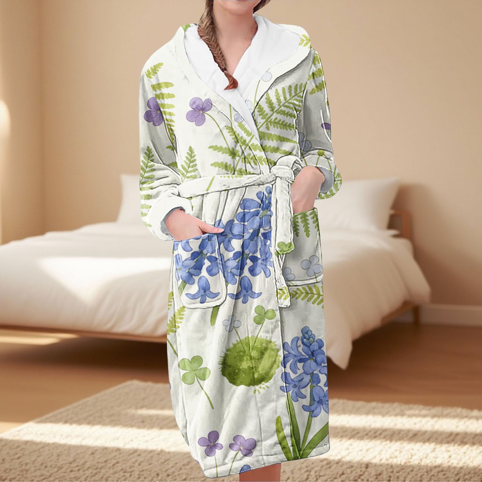 Albornoz para mujer, de algodón, ligero, para sauna, de rizo corto