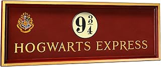 The Noble Collection Harry Potter Platform 9 3/4 Sign - 23in (58cm) Wooden Hogwarts Express Plaque - Officially Licensed Film Set Movie Props Gifts