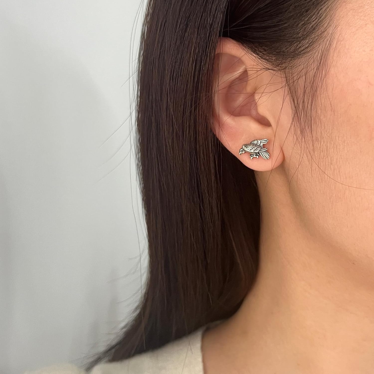 Novelty Cool 925 Sterling Silver Artistic Animal Earrings Studs for Women Man