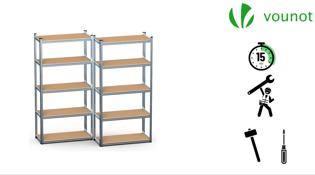 Lot De 2 étagères De Rangement VOUNOT, 5 Niveaux, 180x90x40 Cm, Acier Galvanisé, Charge Lourde