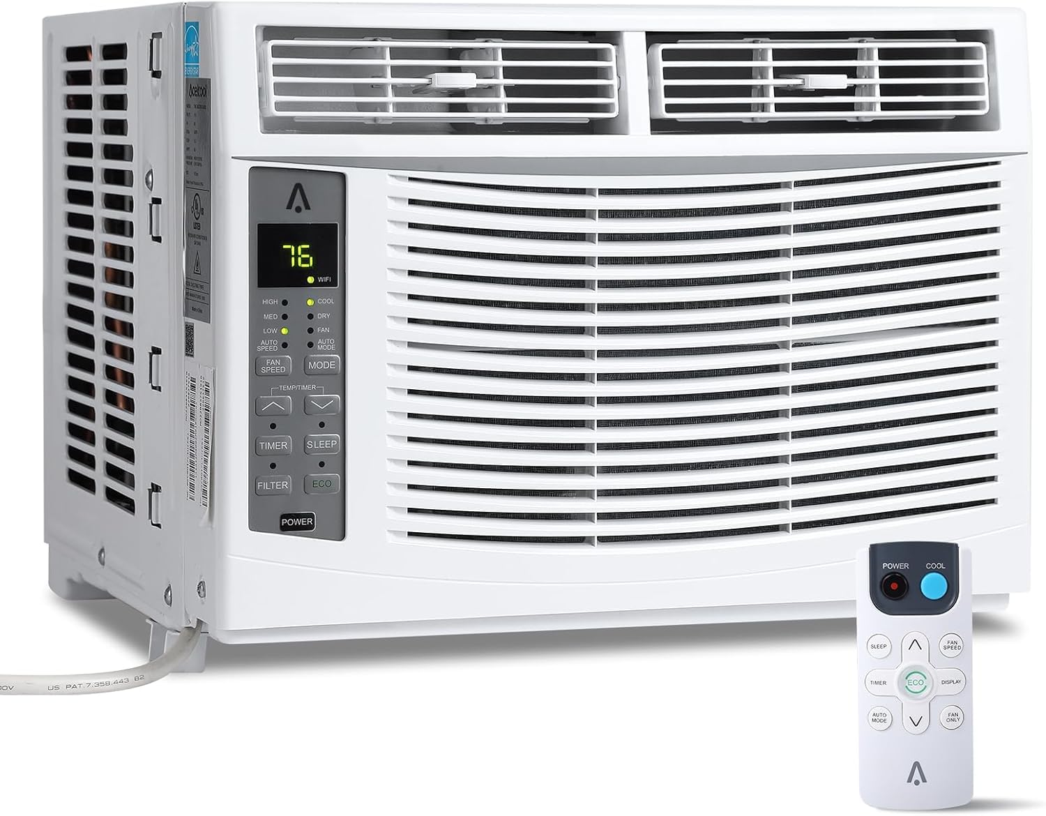 6000 btu window air conditioner with wifi, cools up to 250 sq. ft., energy saving window ac unit with remote & app control & timer function & easy install kit, perfect for small bedroom, living room