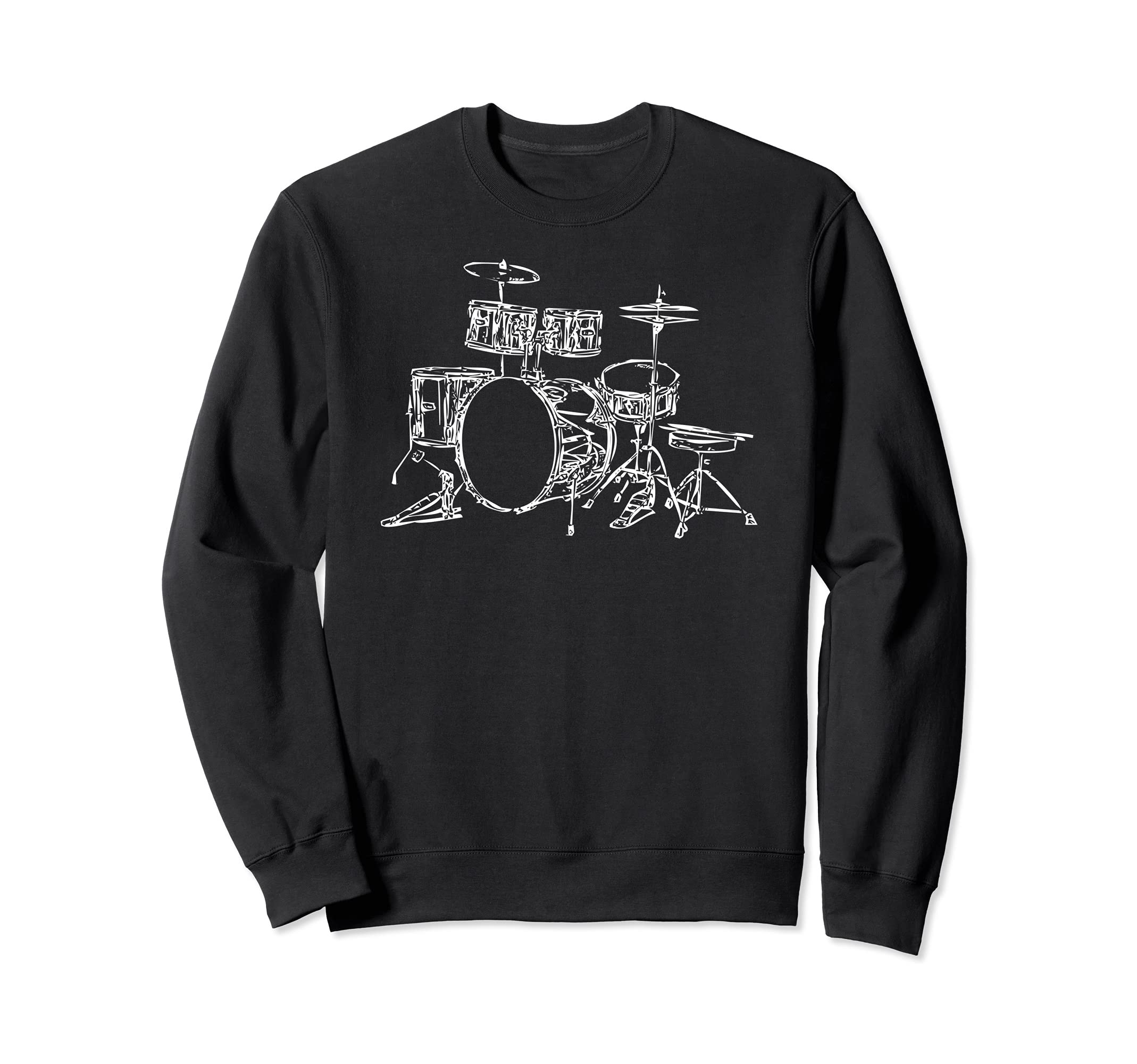 Drum Drummer Music Musical Instrument Musician Percussion Sweatshirt, Black