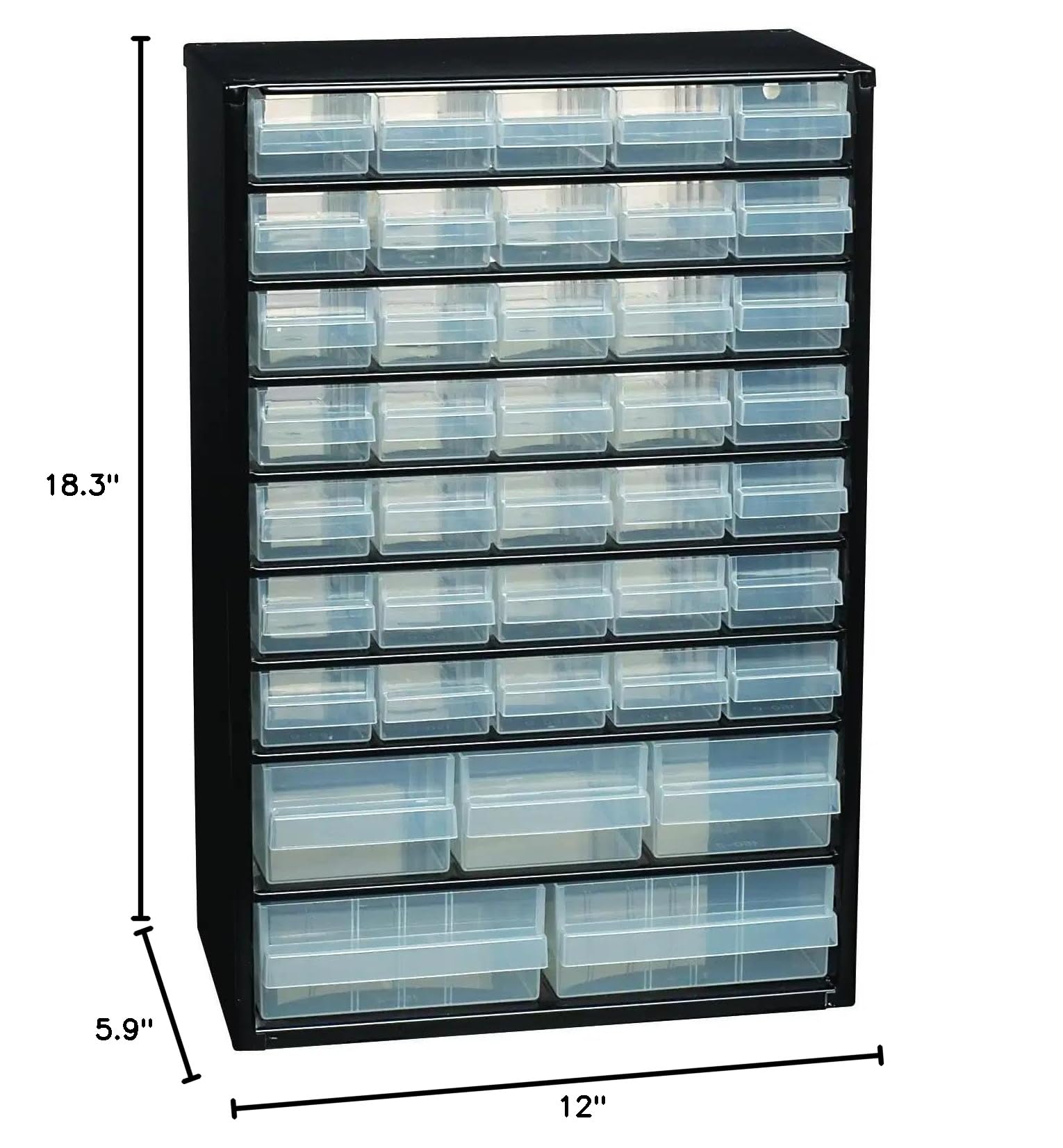 Raaco Steel Storage Cabinet Tall 40-Drawer C10-40 | Clear Polypropylene Plastic Drawer Small Parts Organizer Screws Nuts & Bolts Crafts & Hardware - For workshop and garage product thumbnail 4