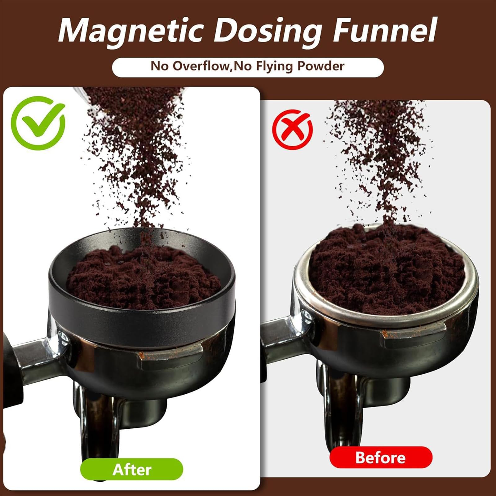 Set di 7 accessori per espresso da 51 mm, con pressino, utensile WDT, distributore, anello dosatore, puck screen, stazione pressino e spazzola per la pulizia per portafiltro, caffè e bar espresso