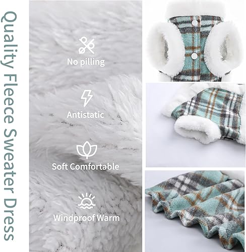 Miniatura 3 de Suéteres para perros pequeños, vestido de perro, suéter de invierno para cachorros, abrigo de perro para clima frío, forro polar cálido para