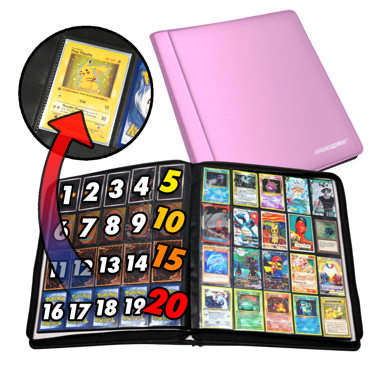 その他 Trading Cards KeeKee Binder 1280+ Cards 20 Pocket Card Binder Collector Card Album