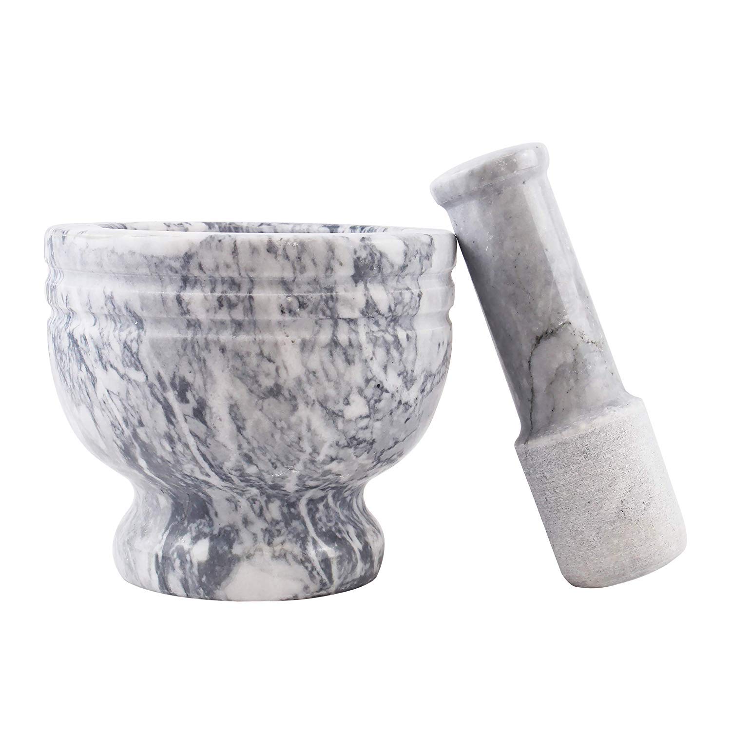 Mortero de mármol para condimentar y mortero de granito pulido para triturador de polvo y pasta de ajo, especias, hierbas, decoración del hogar