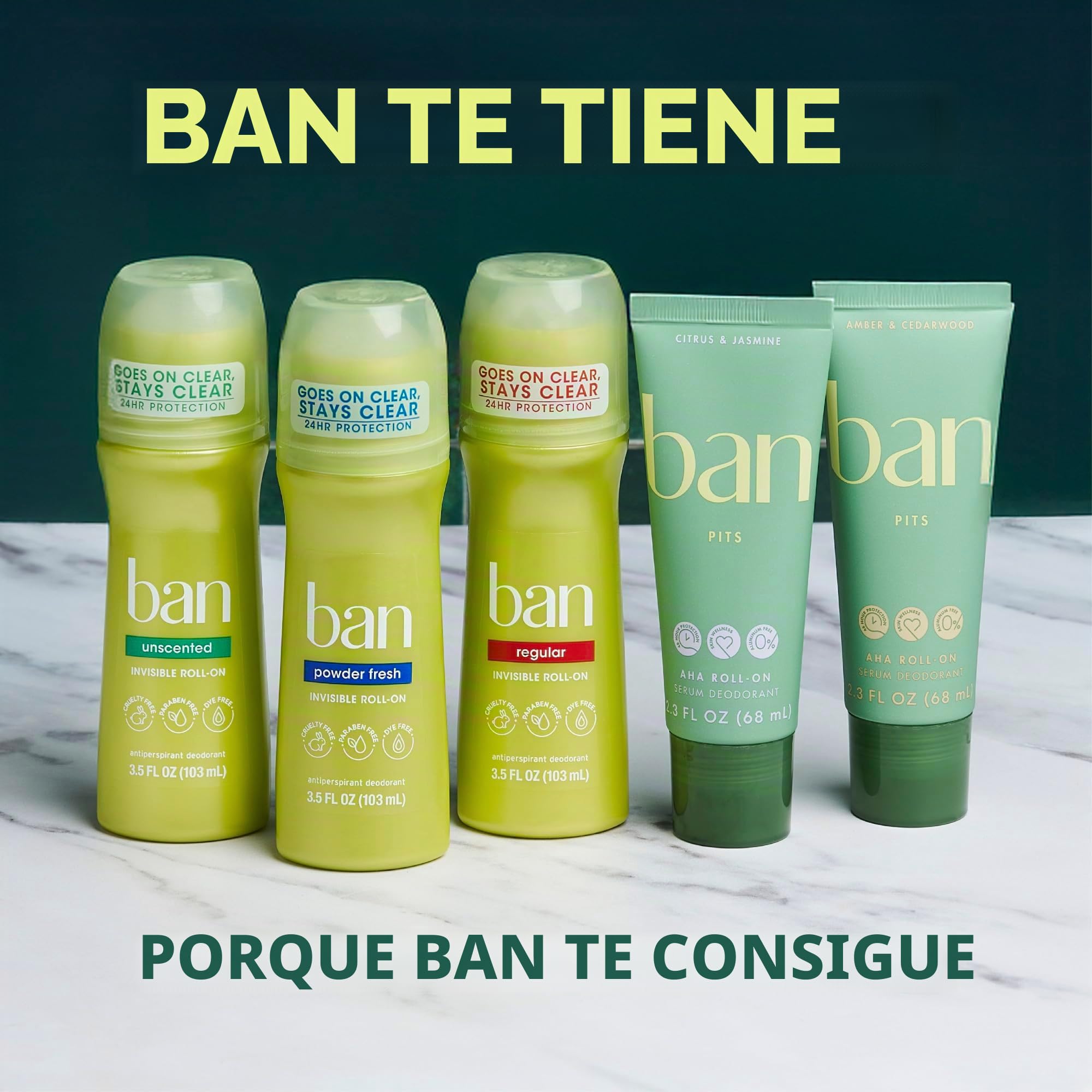Ban anti-transpirant y desodorante – Aplicador de punta redonda original – sin perfume – 103 ml
