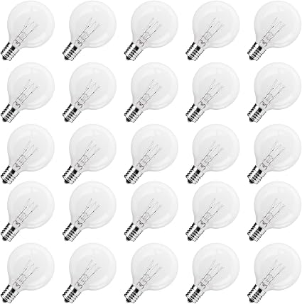Download G40 Replacement Light Bulbs 5w Clear Globe Bulb Fits E12 C7 Candelabra Screw Base Sockets 4 Cm 1 5 Inch Dimmable Light Bulbs For Indoor Outdoor Patio Decor Pack Of 25 Amazon Co Uk Lighting