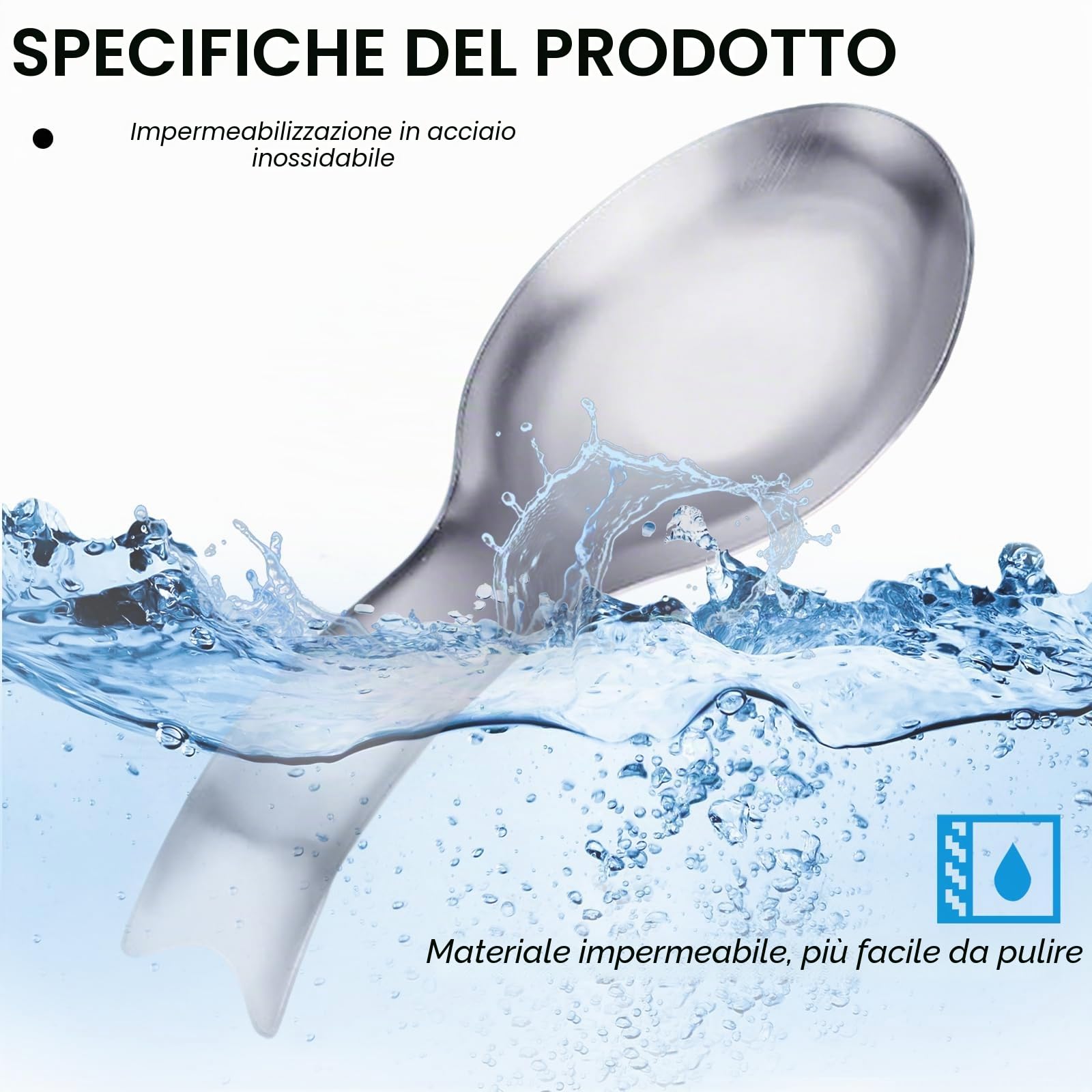 Poggia Cucchiaio In Acciaio Inossidabile,Porta Cucchiaio per Piano Cottura, porta utensili per piano cottura, resistente alla ruggine, di grandi dimensioni, lavabile in lavastoviglie, 26 x 9 cm