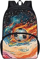 Vista 13 de American Flag Fire Galaxy Pattern Kids Backpack for Boys Girls Elementary Students Bookbag Middle School Bag Lightweight Children Travel Bag