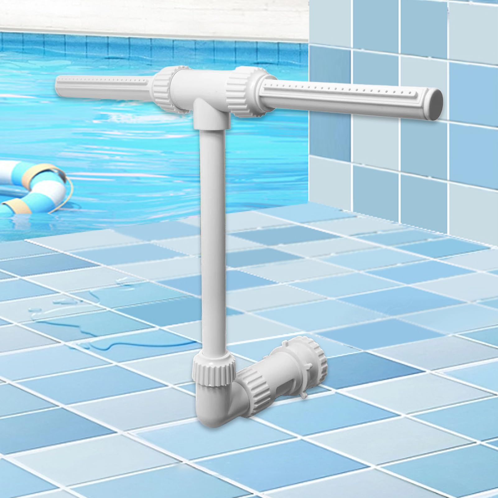 Pool Water Fountain, Pool Sprinkler Display, 15,35 x 7,48 x 19,69 Pulgadas Adjustable Spray Cooler, High Pressure Double Nozzle for Outdoor Backyard Poolside Enjoyment