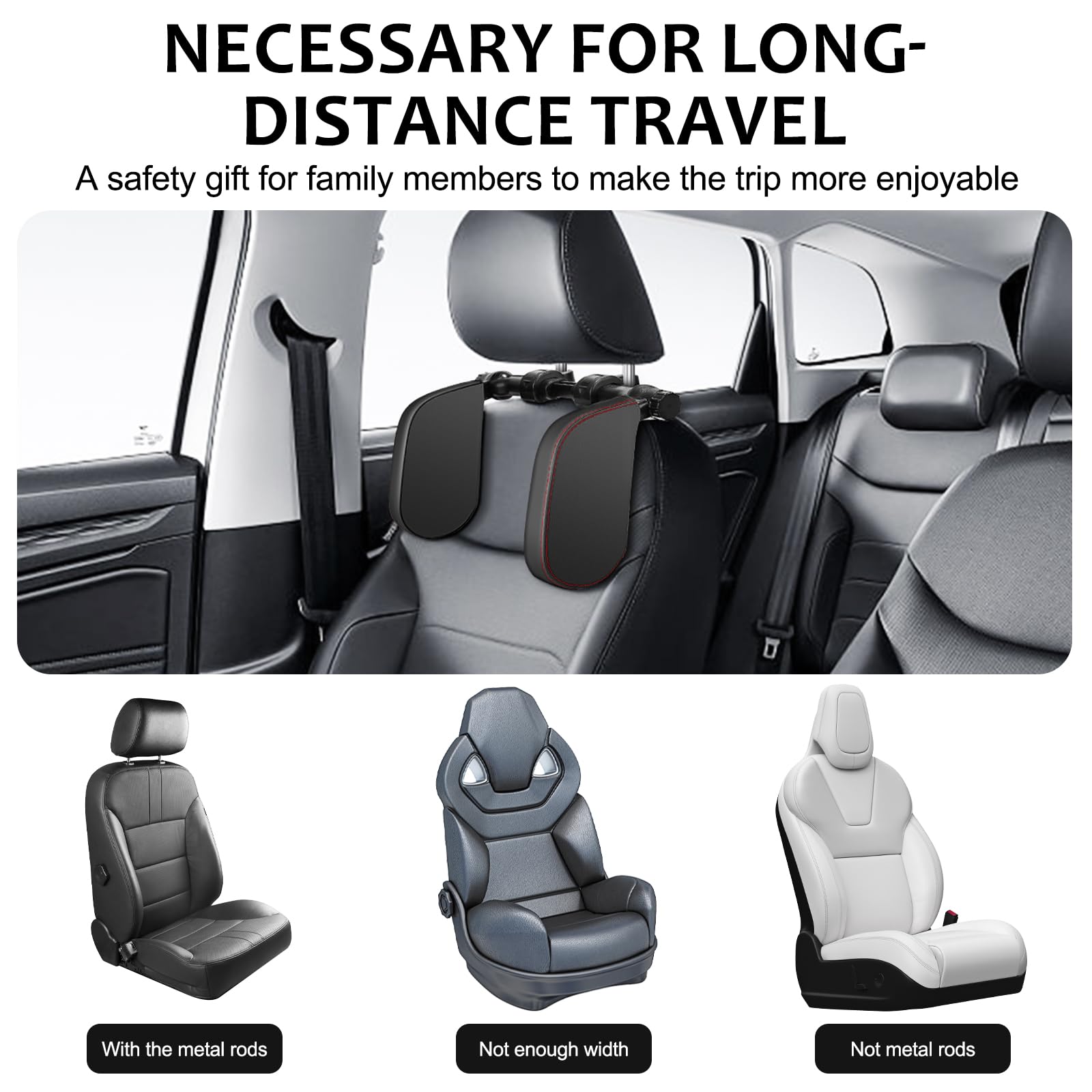 Repose Tête Voiture Rotatif 360° Réglable Mousse Mémoire Enfant Adulte | Cale Tête Enfant Voiture Respirant et Détachable avec Confort de Sommeil Installation Facile pour Dormir en Voyage