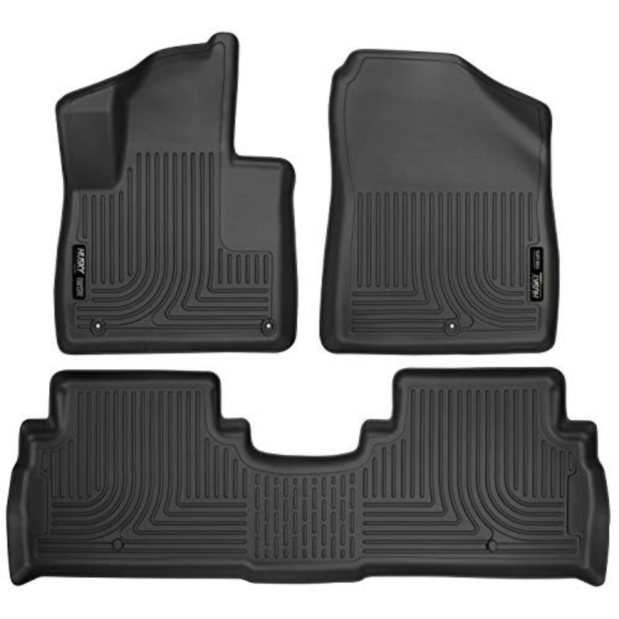 Husky Liners Weatherbeater Floor Mats | Fits 2016-2020 Kia Sorento w/Out 3rd Row Seating | Front & 2nd Row, 3-pc Black - 98691