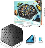 Vista 3 de Juego de estrategia de cadena triangular, juegos de rompecabezas de ajedrez geométrico, juego de ajedrez de cadena triangular con banda de goma