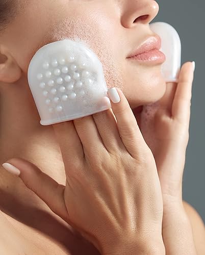 Miniatura 10 de 2 mini guantes mini resplandor suave silicona cepillo de limpieza facial y masajeador facial lujo cuidado de la piel regalo