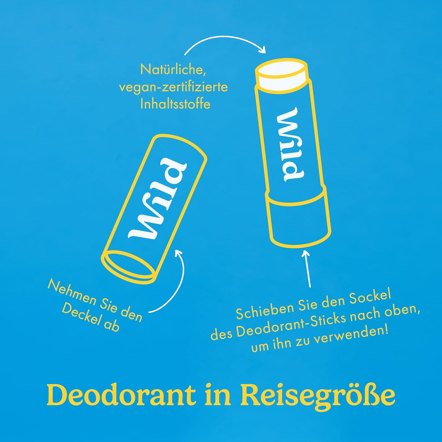 Wild - Pack of 3 Mini Deodorants - Aluminum Free - Long Lasting Protection - Great for Vacation & Travel - Plastic Free - Vegan - Trial Size - Image 6