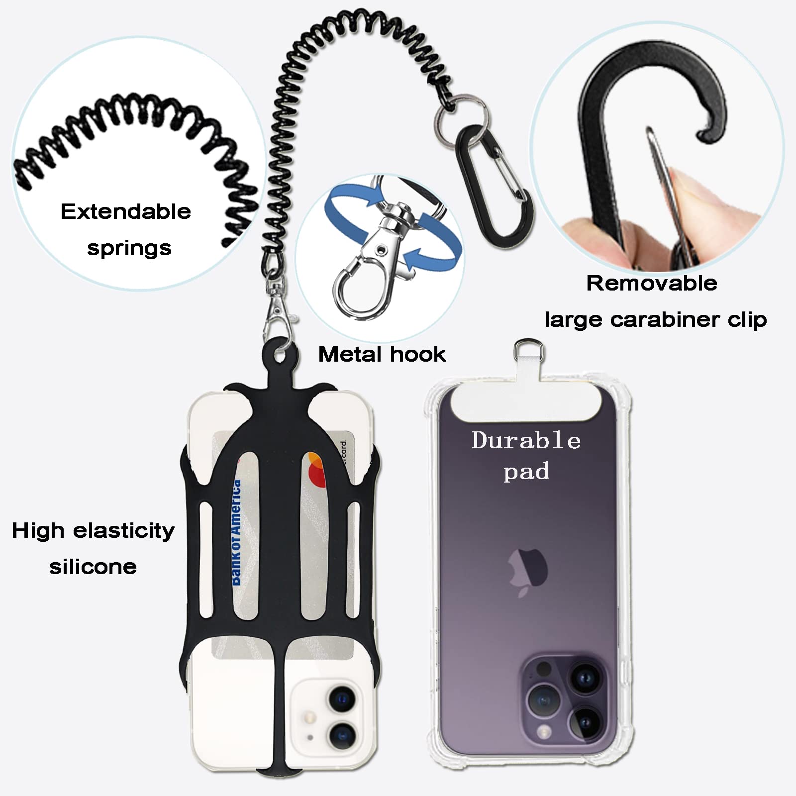 Snapklik.com : Cell Phone Tether, Phone Tether Tab For iPhone, Anti Theft  Phone Strap