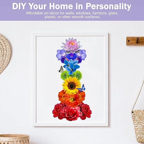 Miniatura 47 de Calcomanías de pared de mandala bohemia, calcomanías de pared de mandala mitad bohemia, calcomanías de pared de flores indias, calcomanías de pared