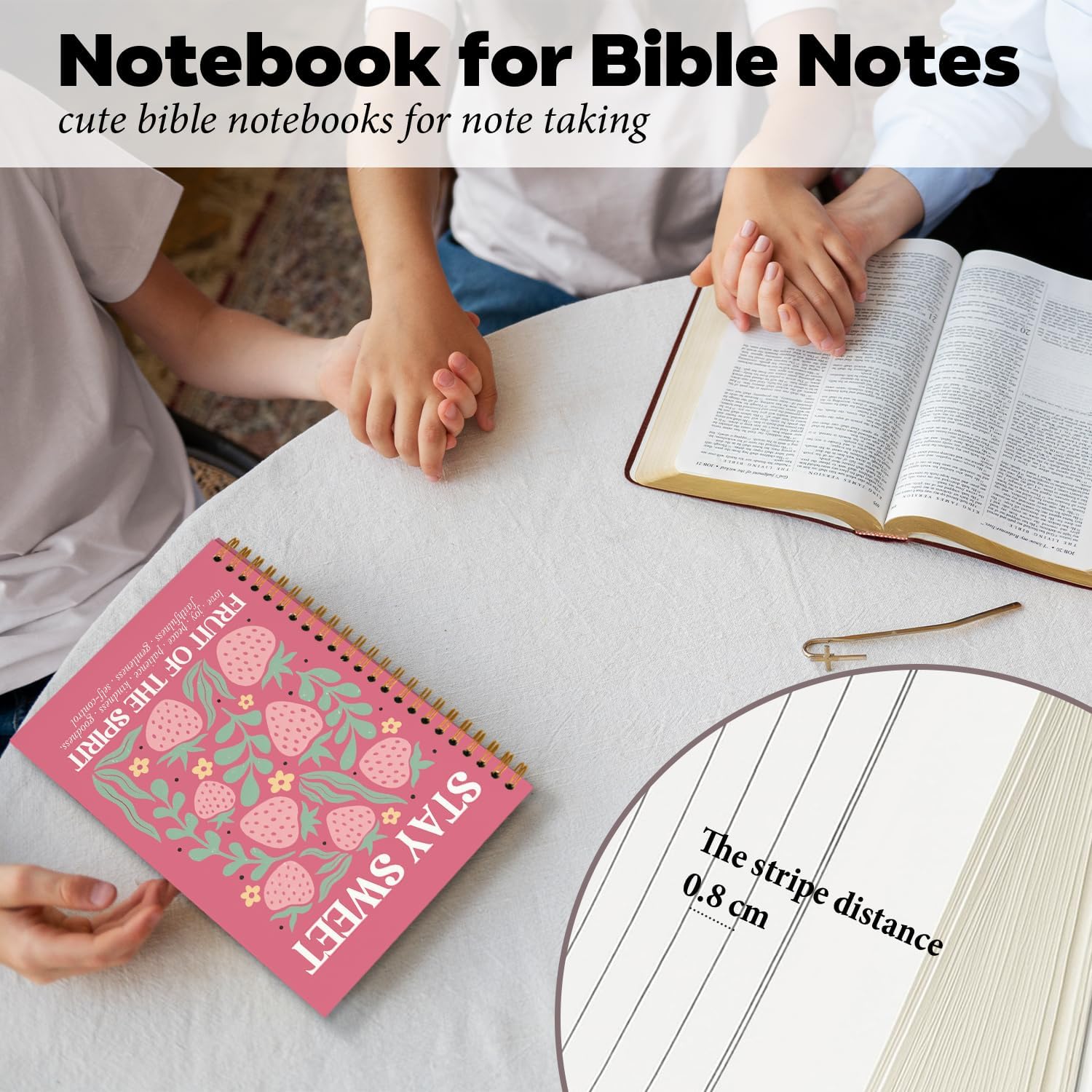 Pink Strawberry Bible Notebook Journal for Women Teen Girls image 4
