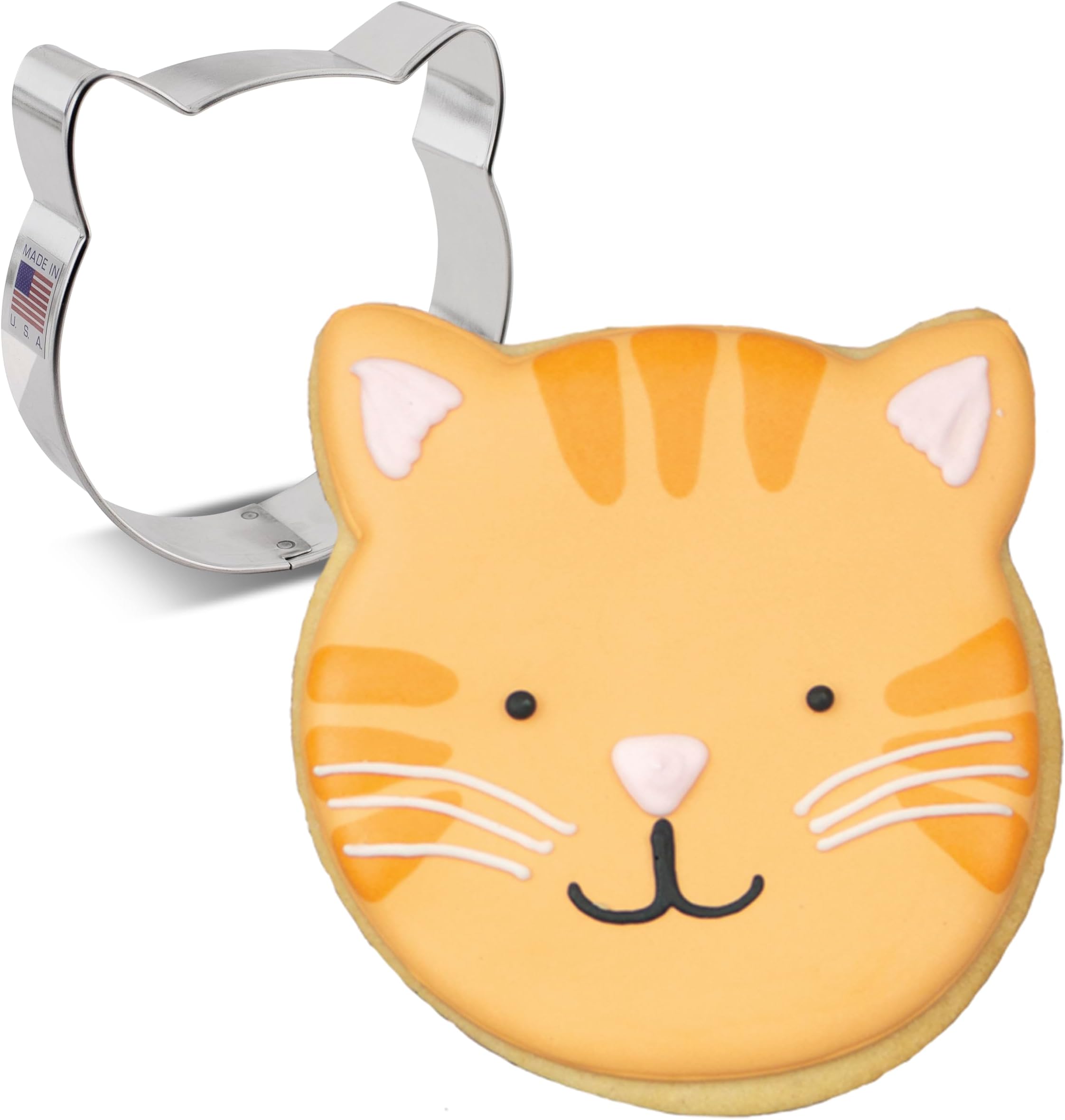 Cat Face Cookie Cutter 11.1 cm, Made by Ann Clark