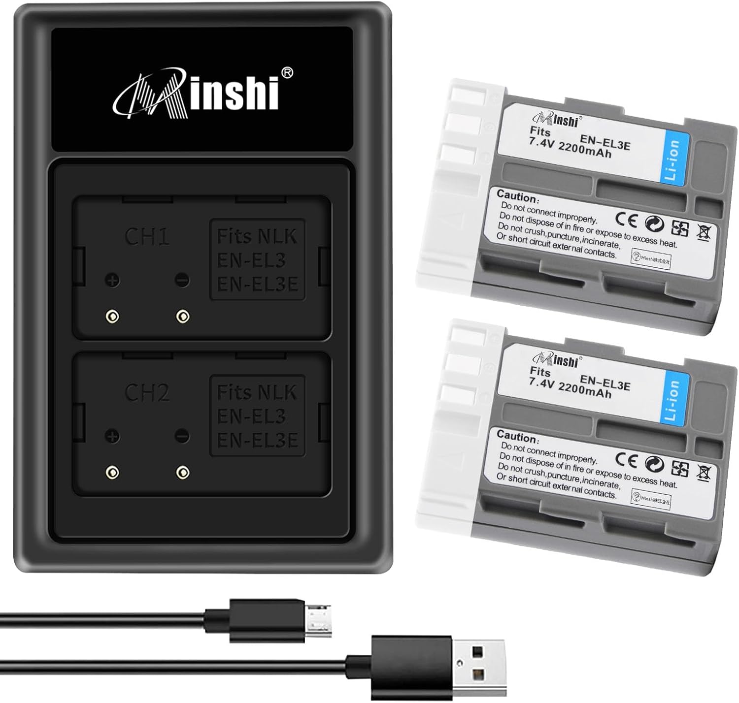 Amazon | str EN-EL3e EN-EL3a 互換 バッテリー ２個セット ニコン D700 D90 D300 D300s D200  D80 D70 D70s D50 D100 D100LS 等対応 純正充電器で充電可能 残量表示可能 純正品と同じよう使用可能 | カメラ用バッテリーパック  通販 Nikon対応チップ搭載充電式 EN-EL3E 互換 バッテリー(2個セット) 互換 USB 充電器 適用 D300 カメラ 7.4
