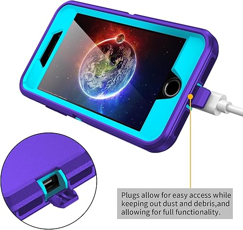 Miniatura 5 de Regsun Funda para iPhone SE 20222020, protector de pantalla integrado, a prueba de golpes, 3 capas, protección de cuerpo completo, resistente, funda